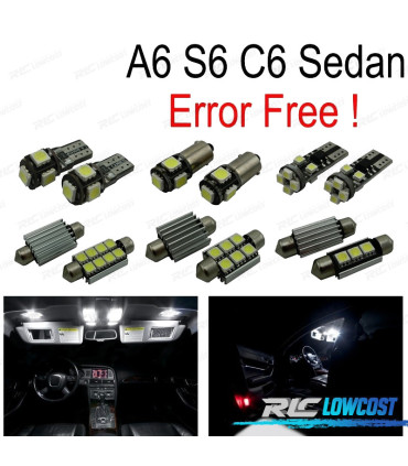 KIT 11 AMPOULES LED INTÉRIEUR AUDI A6 S6 RS6 C6 BERLINE 05-11