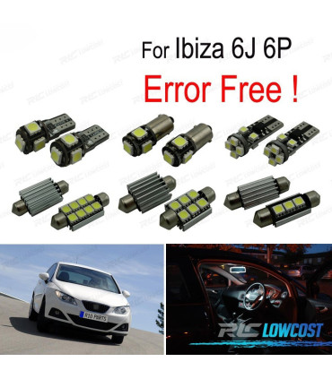KIT 6 AMPOULES LED INTÉRIEUR POUR SEAT IBIZA MKV MK 5 SPORT COUPÉ ST 6J 6P 09-16