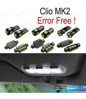 KIT 8 AMPOULES LED INTÉRIEUR POUR RENAULT CLIO 2 II MK2 98-05