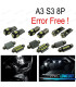 KIT 12 AMPOULES LED INTÉRIEUR POUR AUDI A3 S3 8P 06-13