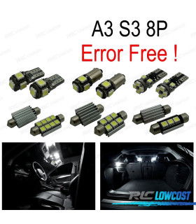 KIT 12 AMPOULES LED INTÉRIEUR POUR AUDI A3 S3 8P 06-13