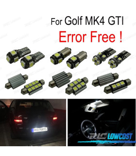 KIT 15 AMPOULES LED INTÉRIEUR POUR VOLKSWAGEN VW GOLF 4 MK4 JETTA GTI 99-05