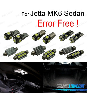 KIT 14 AMPOULES LED INTÉRIEUR POUR VOLKSWAGEN JETTA 6 MK6 MKVI BERLINE 11-18