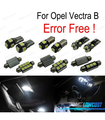 KIT 12 AMPOULES LED INTÉRIEUR OPEL VECTRA B VAUXHALL 3 5P 95-02