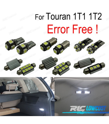 KIT 14 AMPOULES LED INTÉRIEUR POUR VOLKSWAGEN VW TOURAN 1T1 1T2 03-10