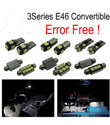 KIT 11 AMPOULES LED INTÉRIEUR POUR BMW E46 CABRIOLET 318CI 320CD 320CI 325CI 323CI 330CI 330CD M3 00-07