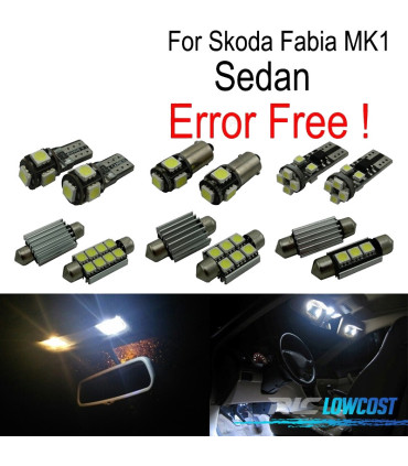 KIT 14 AMPOULES LED INTÉRIEUR POUR SKODA FABIA 1 MK1 MKI BERLINE 99-07