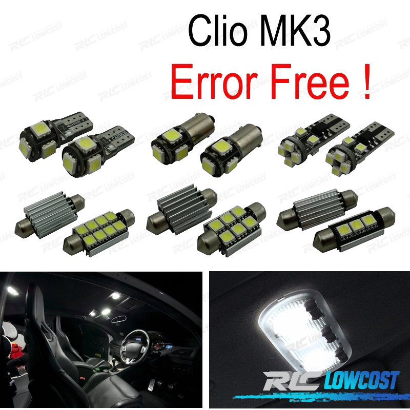 Kit ampoules à LED pour l'éclairage intérieur Renault Clio3