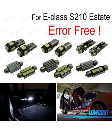 KIT 17 AMPOULES LED INTÉRIEUR POUR MERCEDES CLASSE E S210 BREAK WAGON e420 E320 95-01