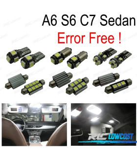 KIT 16 AMPOULES LED INTÉRIEUR POUR AUDI A6 S6 RS6 C7 BERLINE 12-17