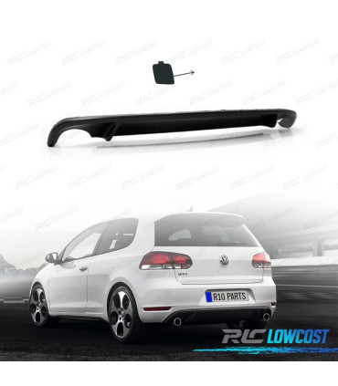 DIFFUSEUR ARRIÈRE VOLKSWAGEN VW GOLF 6 LOOK GTI 08-12 + CACHE CROCHET DE REMORQUAGE