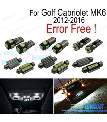 KIT 11 AMPOULES LED INTÉRIEUR POUR VOLKSWAGEN VW GOLF CABRIO CABRIOLET MK6 12-16