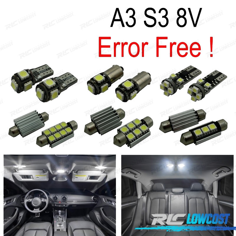 Kit Éclairage LED Intérieur Voiture AUDI A3 S3 RS3 8L 1997-2003 - 16 Ampoules 6000K Blanc, Plug & Play - Plus Lumineux, Sans Codage