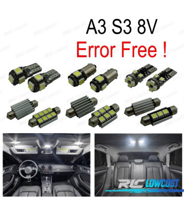 KIT 15 AMPOULES LED INTÉRIEUR AUDI A3 S3 8 V BERLINE QUATTRO SPORTBACK LIMOUSINE 14-