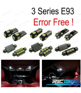 KIT 18 AMPOULES LED INTÉRIEUR POUR BMW SÉRIE 3 E93 CONVERTIBLE 2006-2013 318I 320D 320I 325D 325I 330D 330I 335I M 06-13