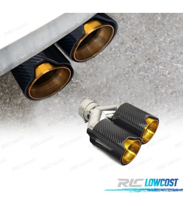 EMBOUT D'ÉCHAPPEMENT DROIT BMW LOOK M PERFORMANCE DORÉ CARBONE