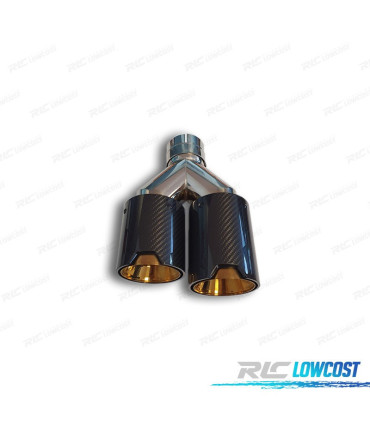 EMBOUT D'ÉCHAPPEMENT DROIT BMW LOOK M PERFORMANCE DORÉ CARBONE