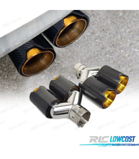 EMBOUT D'ÉCHAPPEMENT BMW LOOK M PERFORMANCE DORÉ CARBONE