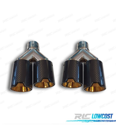 EMBOUT D'ÉCHAPPEMENT BMW LOOK M PERFORMANCE DORÉ CARBONE