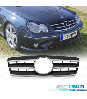CALANDRE POUR MERCEDES CLK W208 96-02 LOOK CL NOIR CHROMÉ