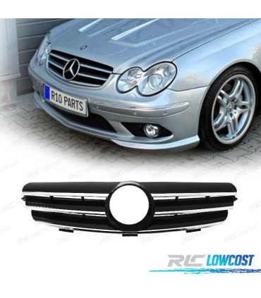 CALANDRE MERCEDES CLK W209 02- LOOK SPORT NOIR CHROMÉ