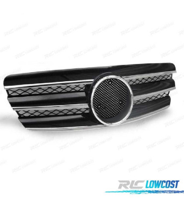 CALANDRE TYPE AMG MERCEDES E W211 02-06 NOIR CHROMÉ