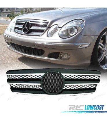 CALANDRE TYPE AMG MERCEDES E W211 02-06 NOIR CHROMÉ