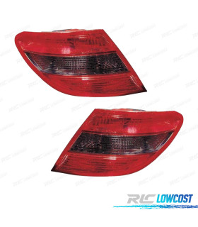 FEUX ARRIÈRE POUR MERCEDES CLASSE C W204 BERLINE 07-10 FUMÉ ROUGE
