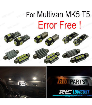 KIT 18 AMPOULES LED INTÉRIEUR VOLKSWAGEN VW MULTIVAN MK5 T5 03-15