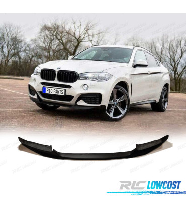 SPOILER LAME FRONTAL POUR BMW X6 F16 M 15- LOOK M NOIR BRILLANT