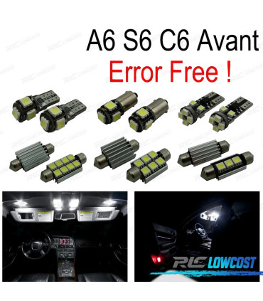 KIT 18 AMPOULES LED INTÉRIEUR AUDI A6 S6 RS6 C6 AVANT 2005-2011