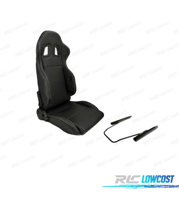 KIT SIÈGE BAQUET SPORT UNIVERSEL LOOK SPARCO CUIR NOIR