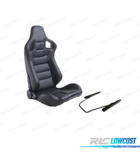 KIT SIÈGE SEMI BAQUET TYPE RS CUIR NOIR