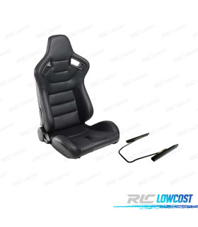 KIT BANC SEMI BAQUET TYPE RS EN CUIR NOIR PEAU SYNTHETIQUE