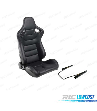 KIT BANC SEMI BAQUET TYPE RS EN CUIR NOIR PEAU SYNTHETIQUE