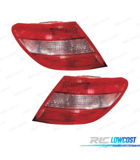 FEUX ARRIÈRE POUR MERCEDES CLASSE C W204 07-10 BERLINE BLANC ROUGE