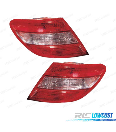 FEUX ARRIÈRE POUR MERCEDES CLASSE C W204 07-10 BERLINE BLANC ROUGE