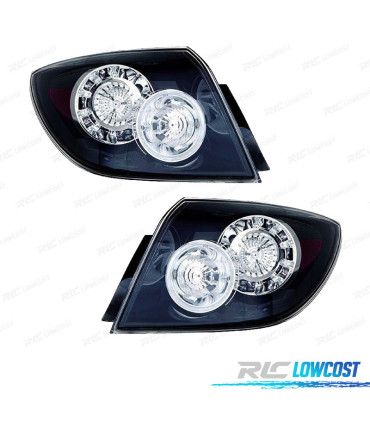 FEUX ARRIÈRE POUR MAZDA 3 5P 03-09 HATCHBACK LED FOND NOIR