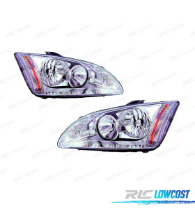 PHARES FORD FOCUS II 04-08 FOND CHROMÉ