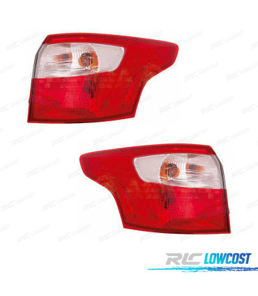 FEUX ARRIÈRE POUR FORD FOCUS IV SPORTBREAK 11-14 BLANC ROUGE