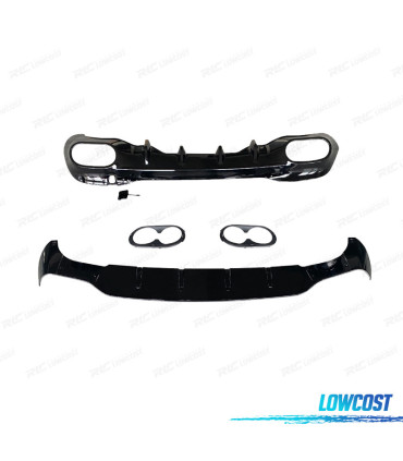 DIFFUSEUR MERCEDES CLASSE CLA W118 AMG 19- LOOK AMG CLA45 NOIR BRILLANT