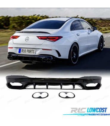 DIFFUSEUR MERCEDES CLASSE CLA W118 AMG 19- LOOK AMG CLA45 NOIR BRILLANT