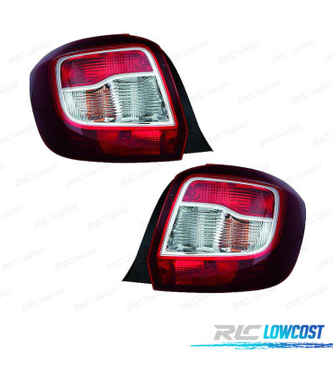 FEUX ARRIÈRE POUR DACIA SANDERO STEPWAY 13-17 BLANC ROUGE TEINTÉ