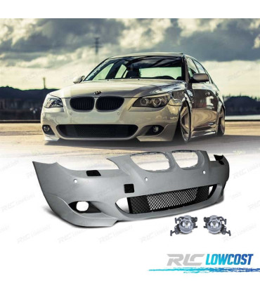PARE CHOCS FRONTAL BMW E60 E61 03-07 LOOK M PDC SRA + ANTIBROUILLARD