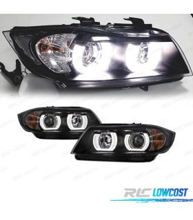 PHARES BMW E90 E91 05-08 XÉNON ANGEL EYES U 3D FOND N