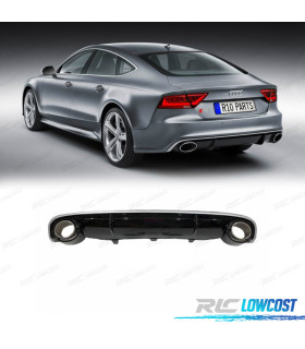 DIFFUSEUR AUDI A7 12-15 LOOK RS7 + EMBOUTS D'ECHAPPEMENT NOIR BRILLANT