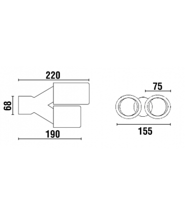 EMBOUT DOUBLE ECHAPPEMENT ROND INOX