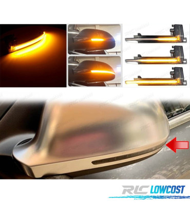 CLIGNOTANTS LED DYNAMIQUES RÉTROVISEURS AUDI A3 NOIR FUMÉ