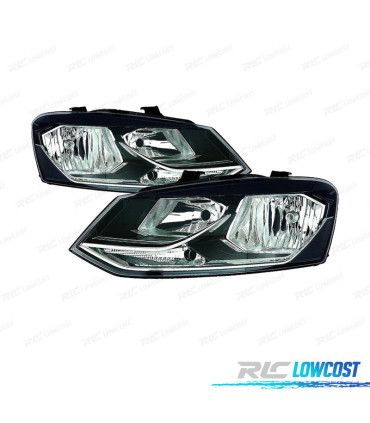 PHARES POUR VOLKSWAGEN VW POLO 14-17 FOND NOIR