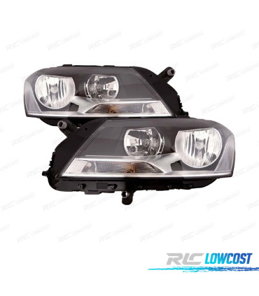 PHARES POUR VOLKSWAGEN VW PASSAT 10-14 FOND NOIR